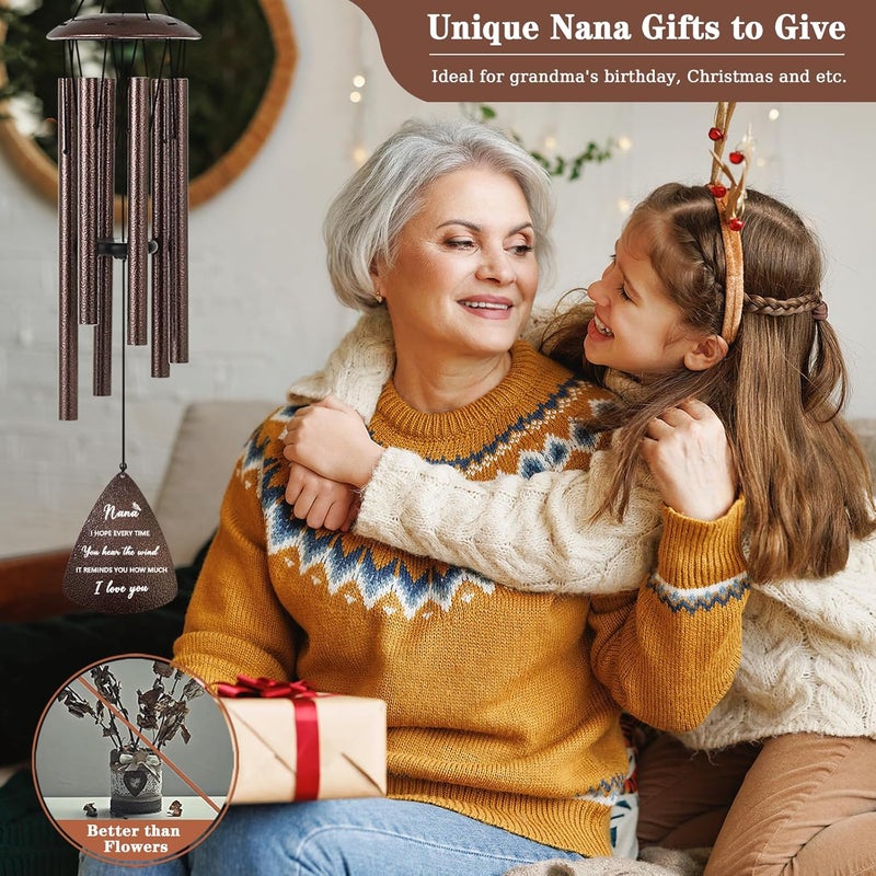 Soopau Nana Gifts, 32" Bronze Wind Chimes Nana Gift, Grandma Gifts from Grandkids, Christmas Birthday Gift for Grandma Nana Grandmother - Image 2